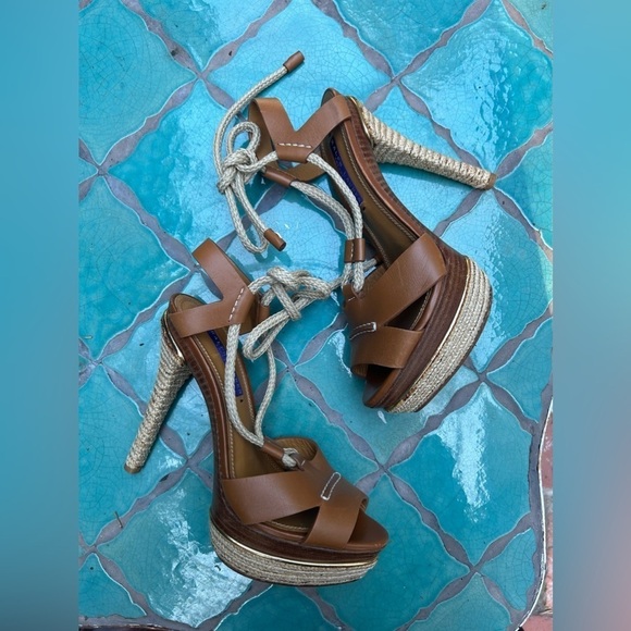 Ralph Lauren Strappy Leather and Jute Rope Sandal NEW - Picture 5 of 13
